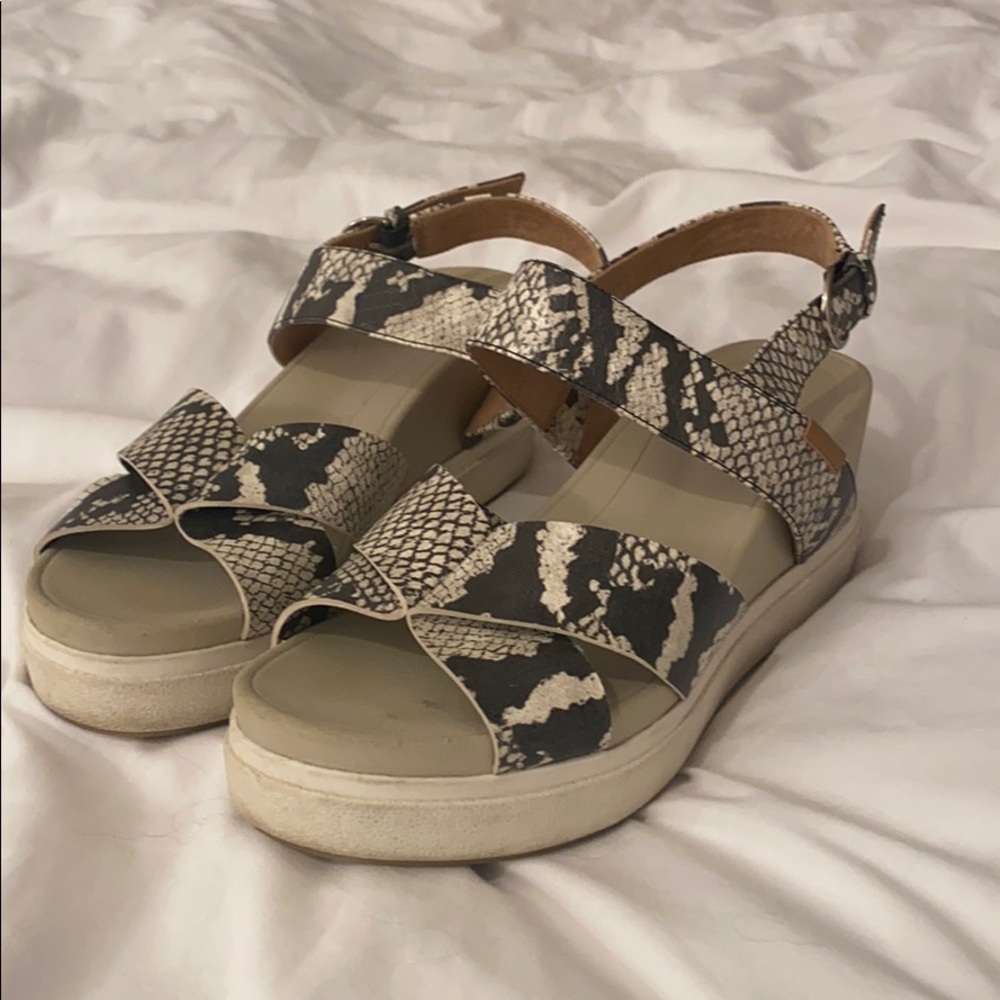 Dr scholls snake skin sandal wedges